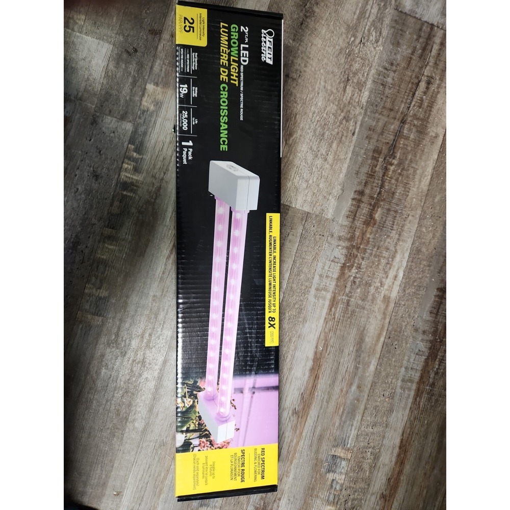 NEW!! FEIT 2 ft. 2-Light 19-Watt White LED Hydroponic Non-Dim Grow Light Fixture